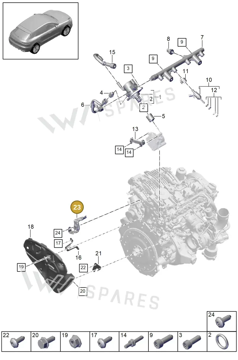 9A7971502 — Porsche Macan (2018-2022) diagram p52000014, position 23