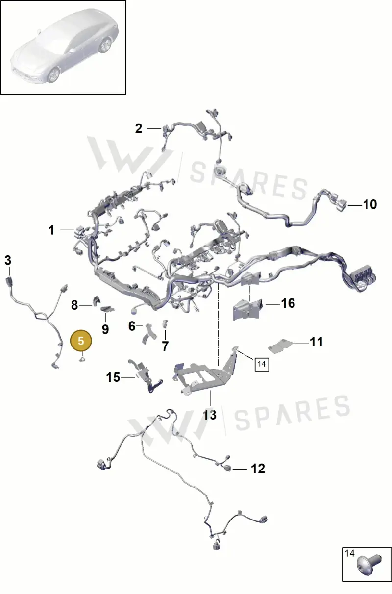 9A797168400 — Porsche Panamera (2016-2020) diagram p49902020, position 5