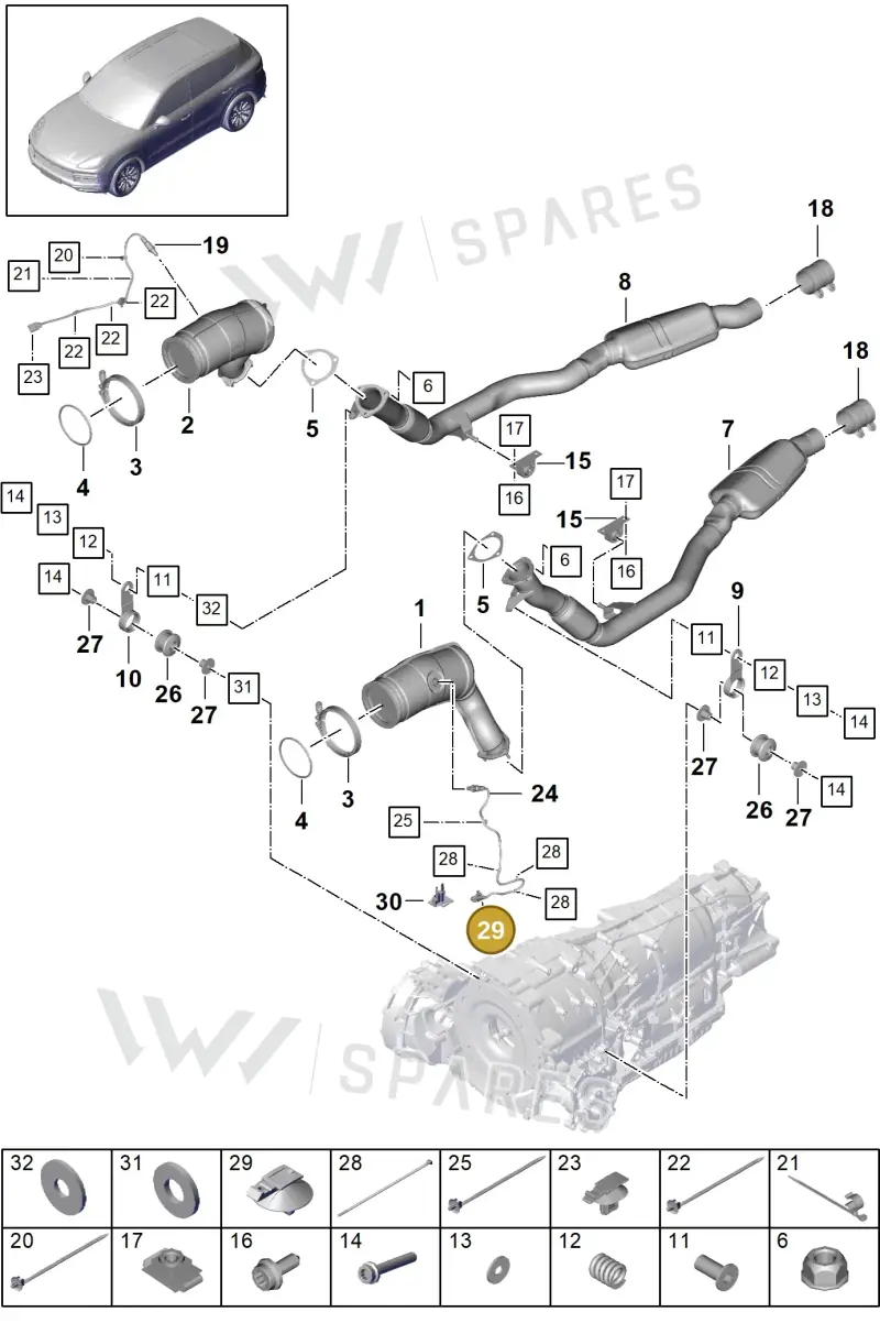 9A797183000 — Porsche Cayenne (2017-2023) diagram p51202065, position 29