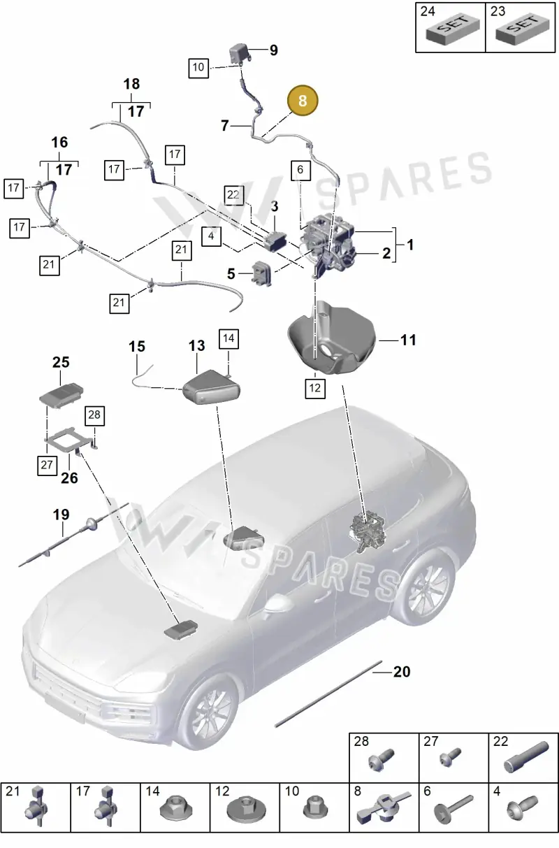 9A797183800 — Porsche Cayenne Coupe (2023-2023) diagram p60504000, position 8