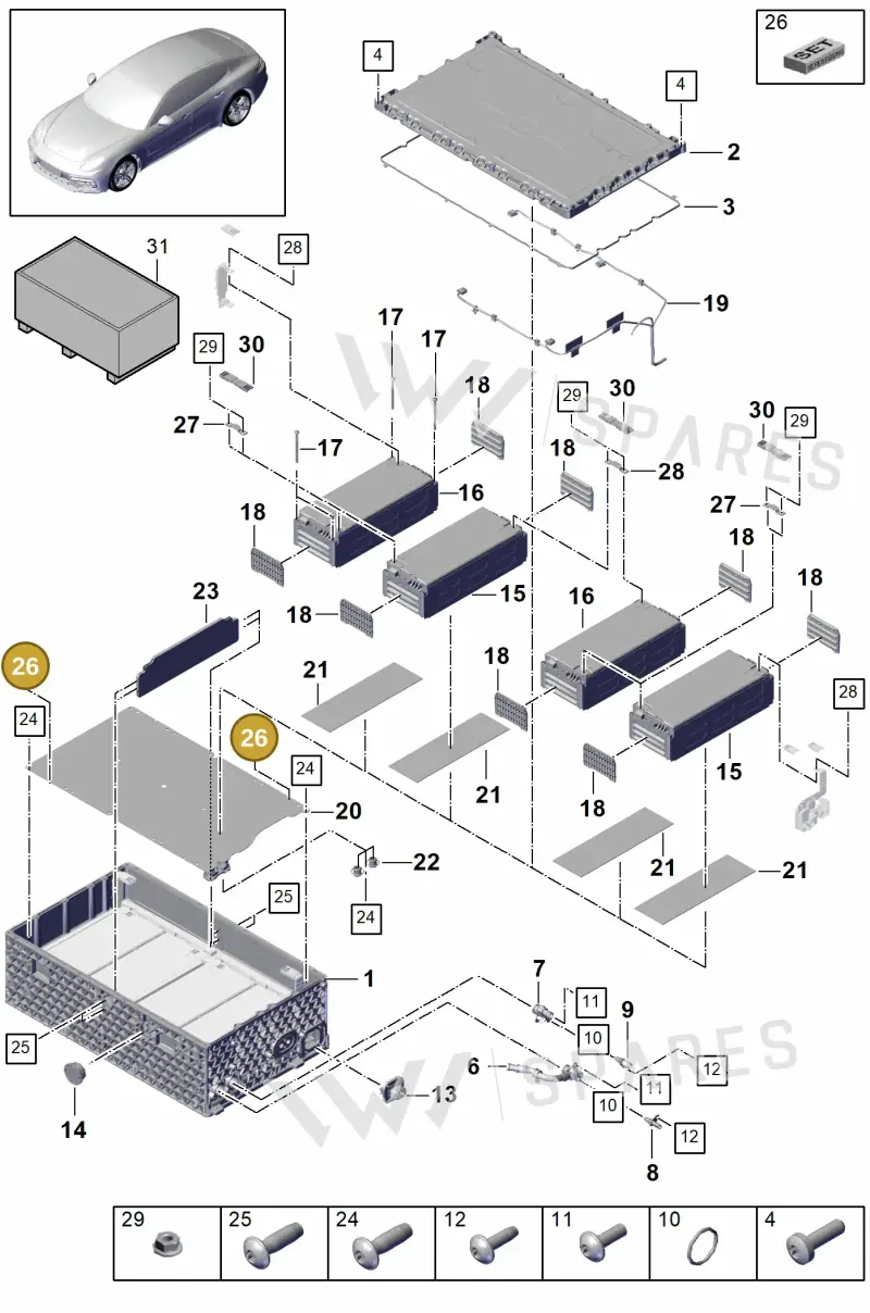 9A799810500 — Porsche Panamera (2016-2020) diagram p49901042, position 26