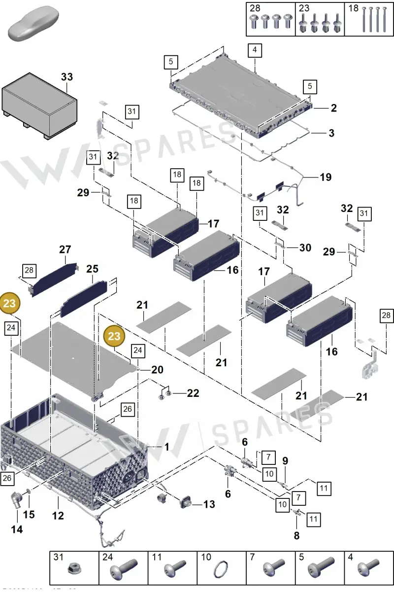 9A799810500 — Porsche Cayenne Coupe (2023-2023) diagram p60251100, position 23