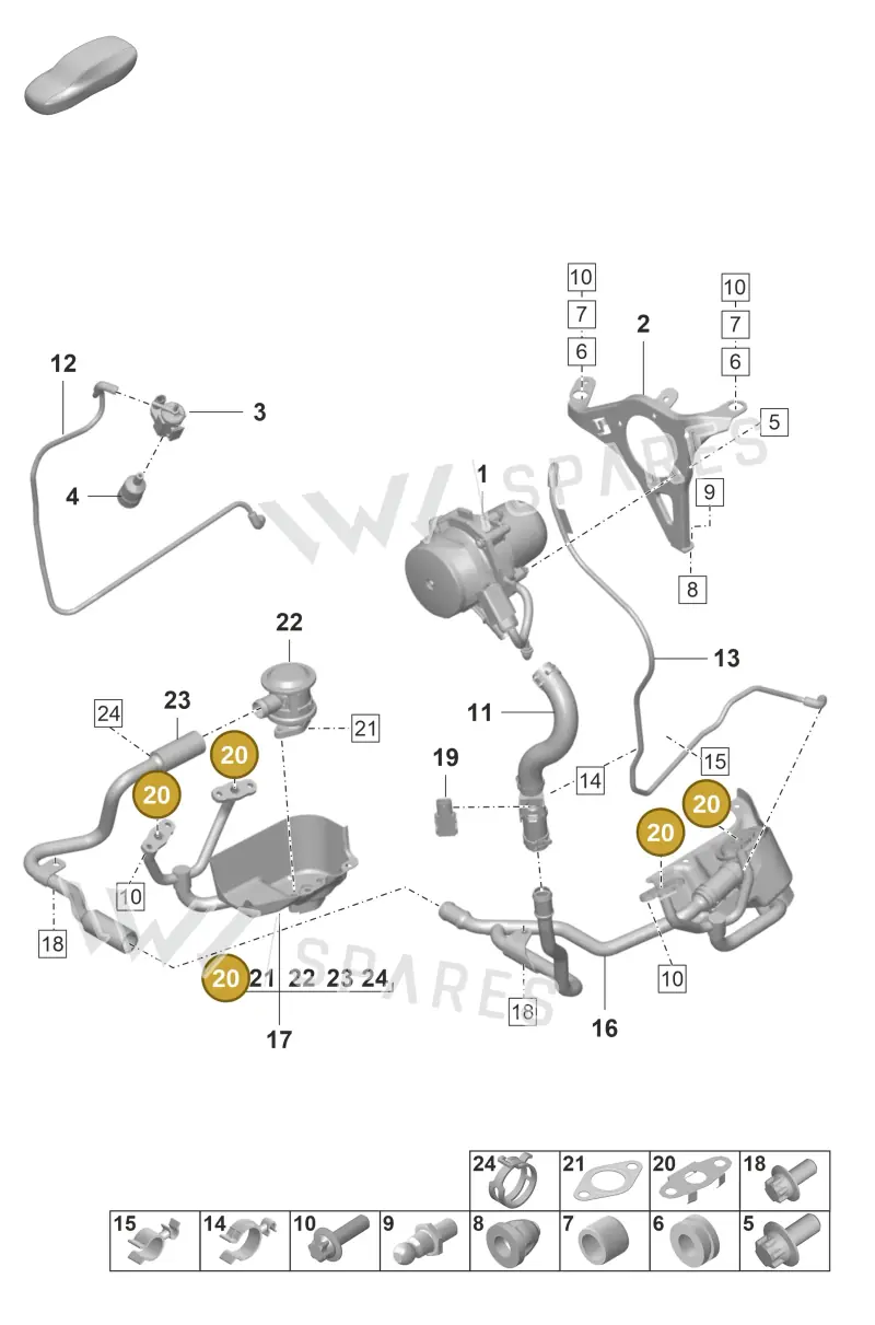 9F1131120 — Porsche 911 (2021-2022) diagram p59108000, position 20