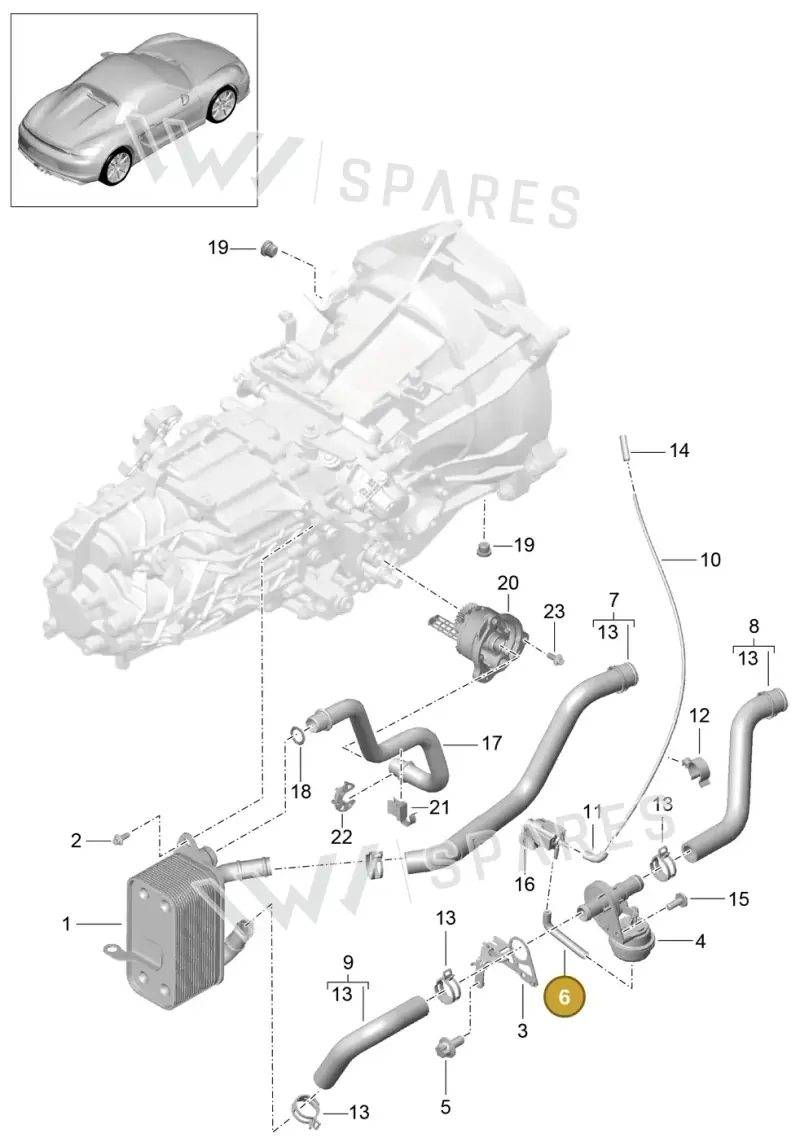 9G130767300 — Porsche Boxster Spyder (2015-2016) diagram p46302015, position 6