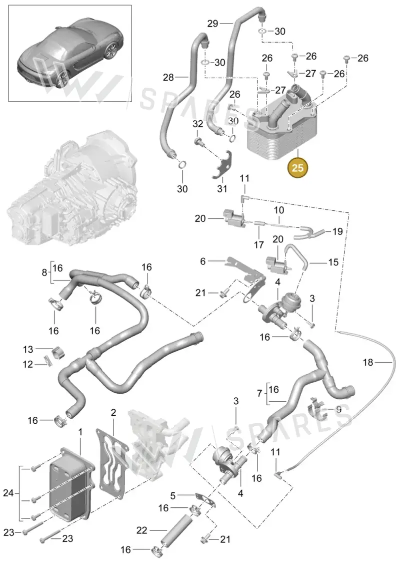 9G230701700 — Porsche Boxster (2012-2016) diagram p39360000, position 25