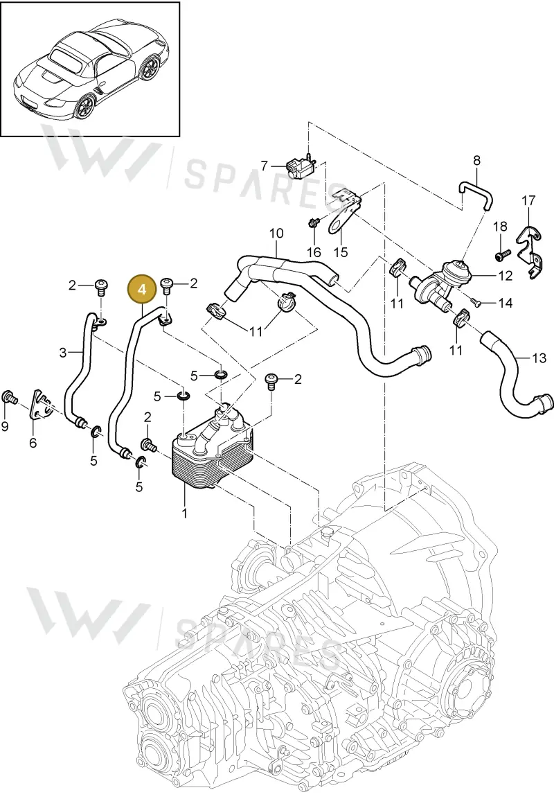 9G230708505 — Porsche Boxster S (2008-2012) diagram p33360000, position 4