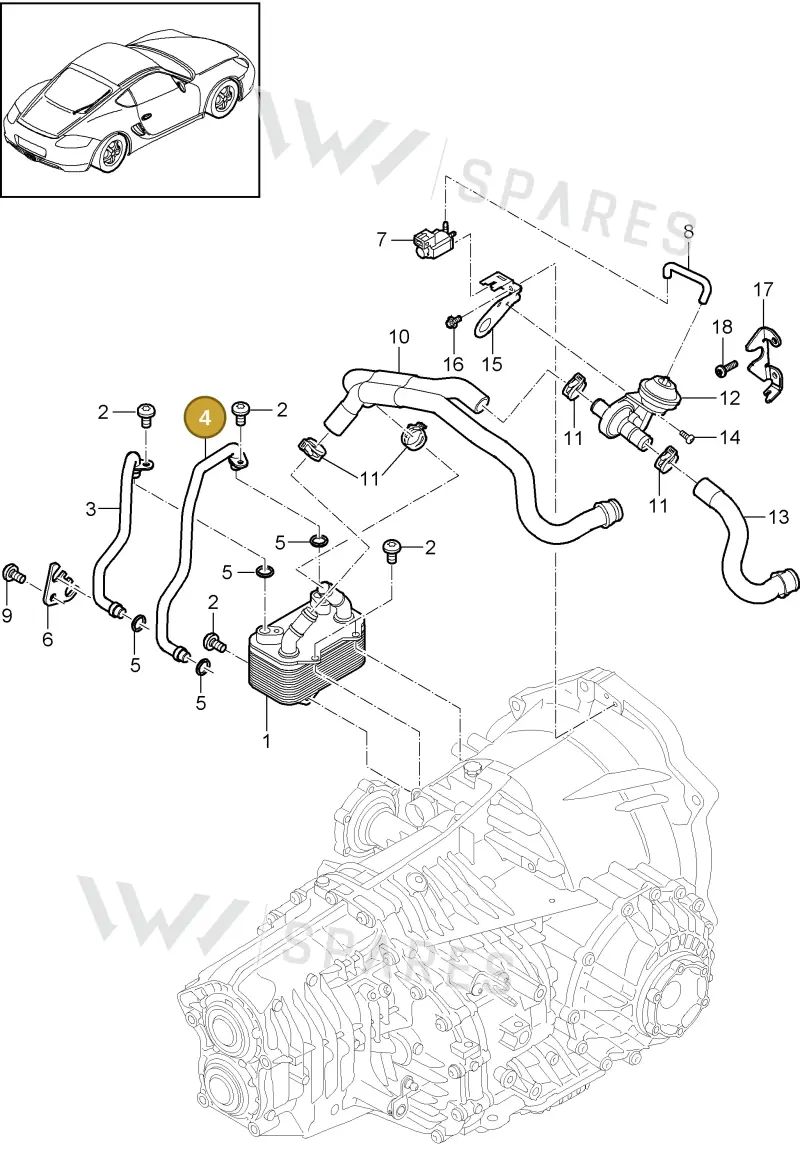 9G230708505 — Porsche Cayman (2008-2012) diagram p34360000, position 4