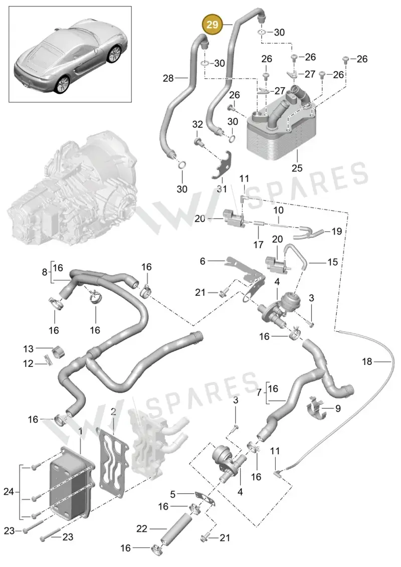 9G230708505 — Porsche Cayman (2013-2016) diagram p40360000, position 29