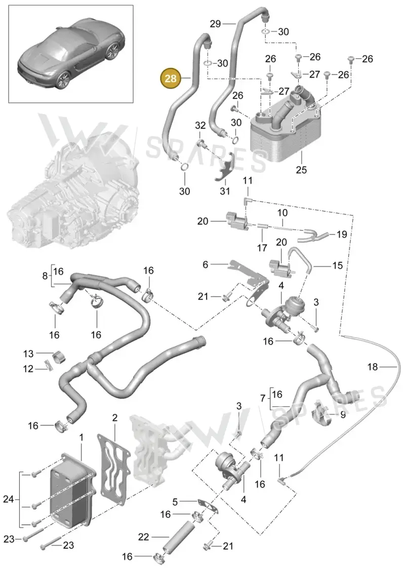9G230708705 — Porsche Boxster (2012-2016) diagram p39360000, position 28