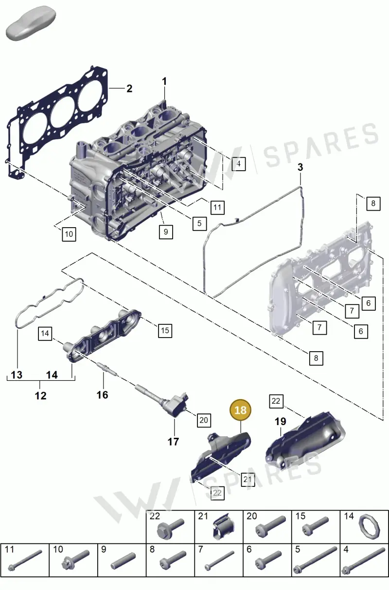 9GT101155A — Porsche Boxster Spyder (2019-2020) diagram p55103000, position 18