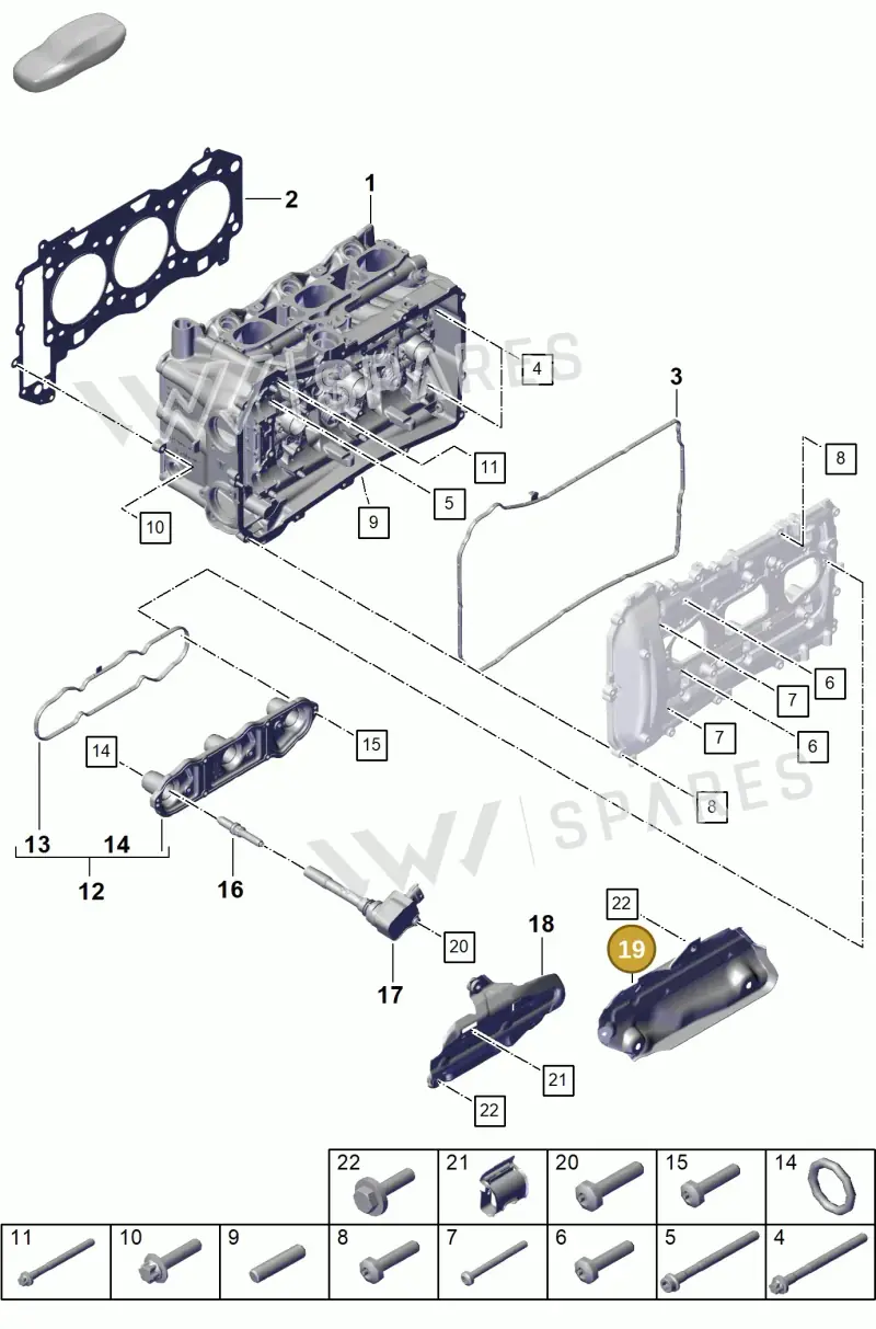 9GT101155 — Porsche Boxster Spyder (2019-2020) diagram p55103000, position 19