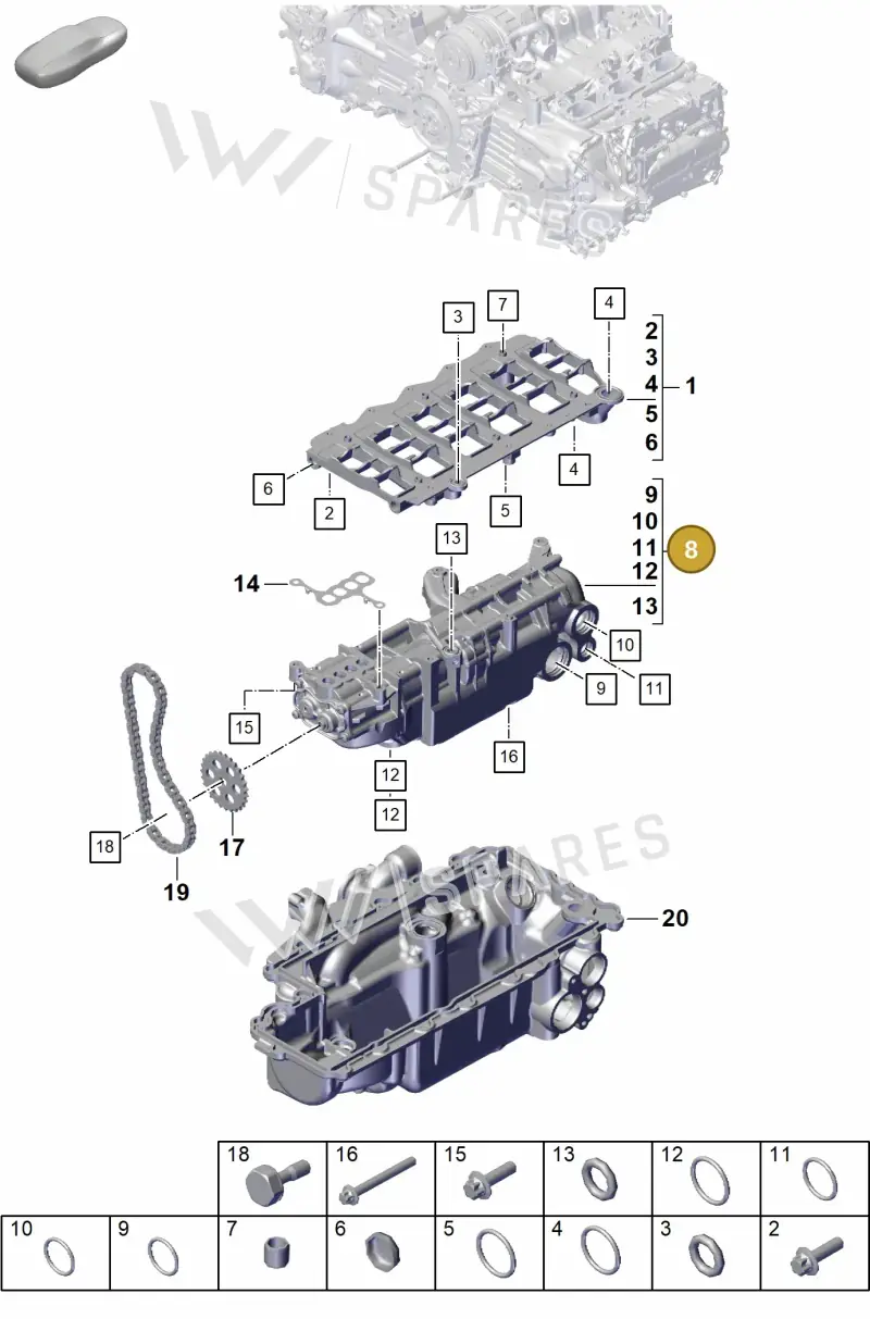 9GT115103A — Porsche 911 (2021-2022) diagram p59104000, position 8