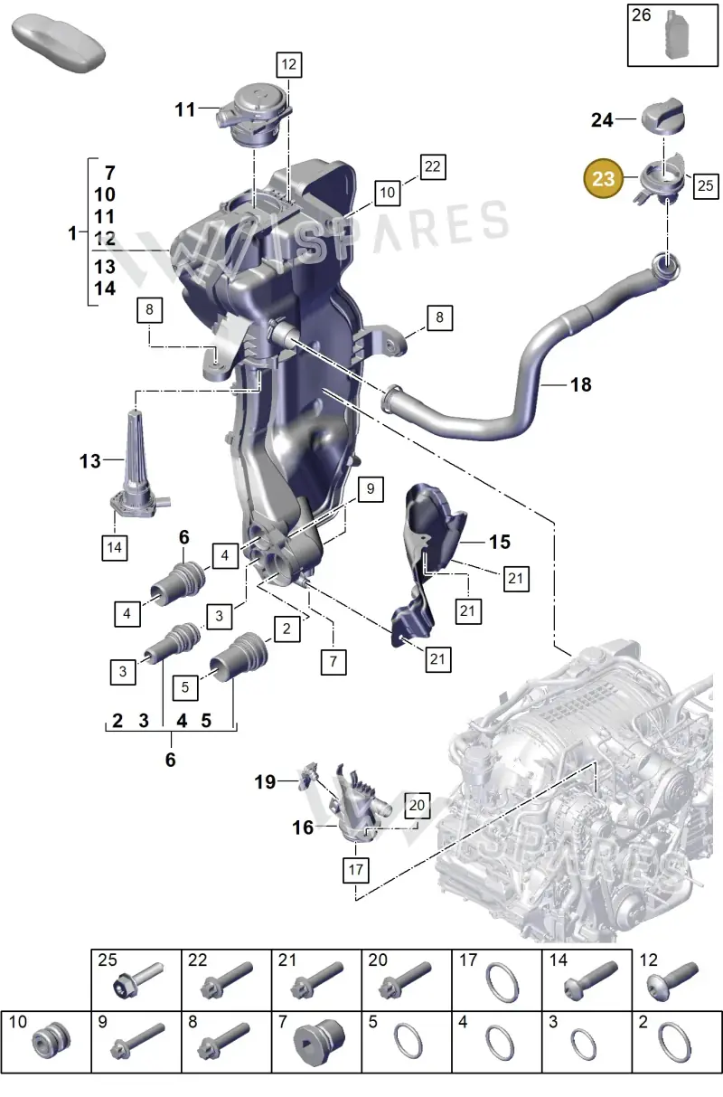 9GT115653A — Porsche 911 (2021-2022) diagram p59104200, position 23
