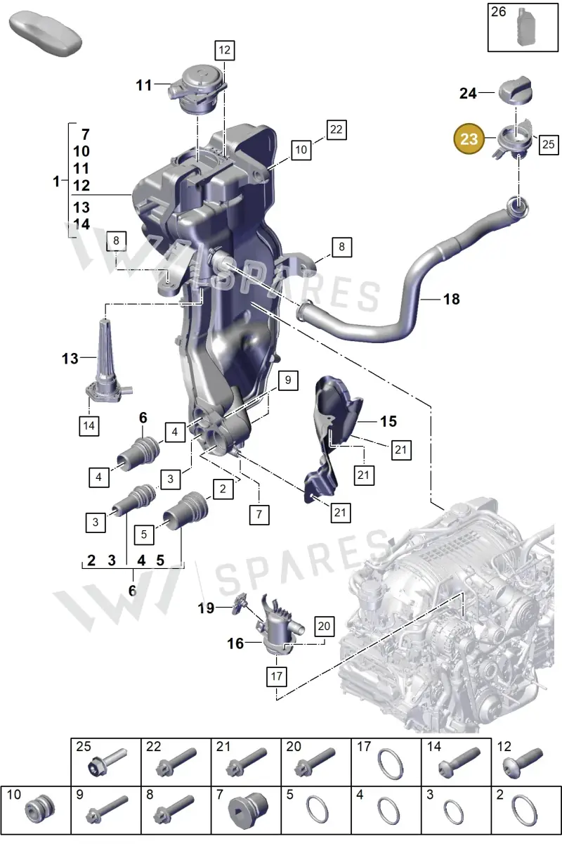 9GT115653 — Porsche 911 (2021-2022) diagram p59104200, position 23