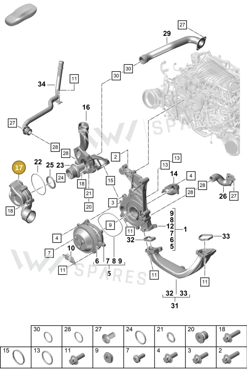 9GT121312A — Porsche Boxster Spyder (2019-2020) diagram p55105000, position 17
