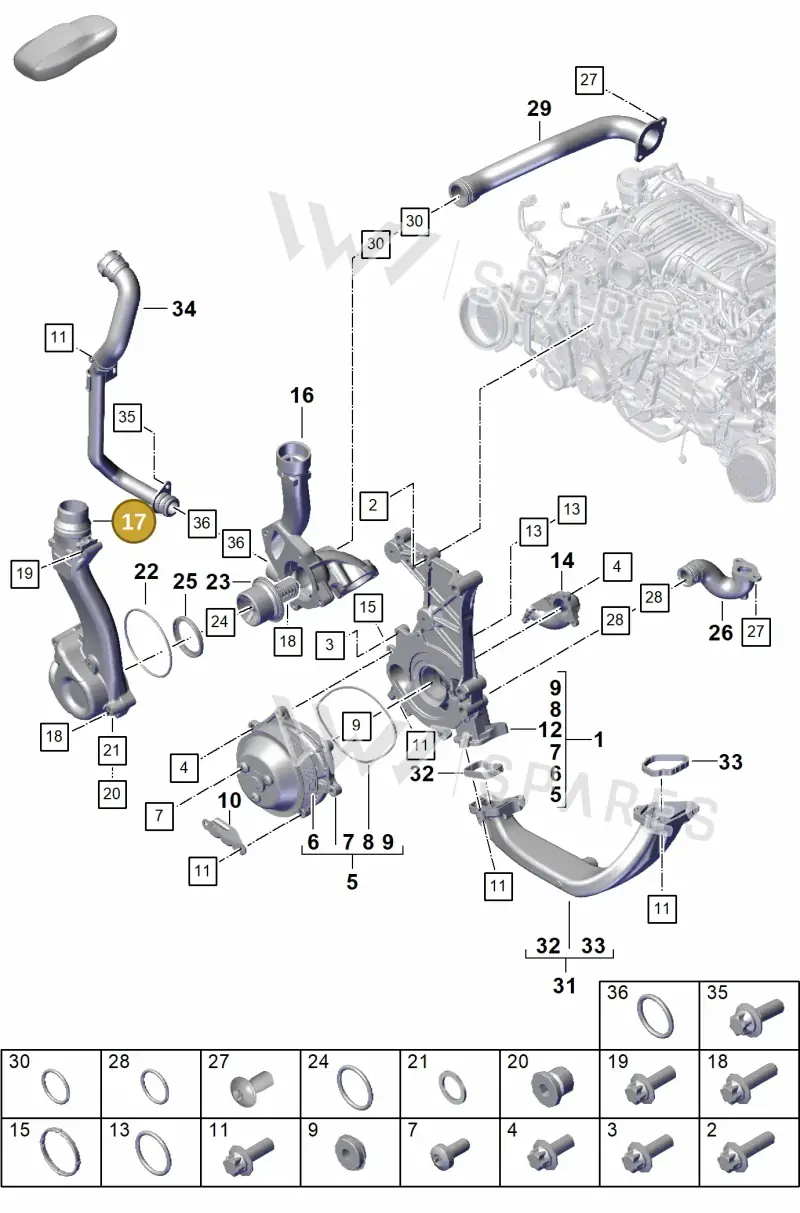 9GT121312 — Porsche 911 (2021-2022) diagram p59105000, position 17