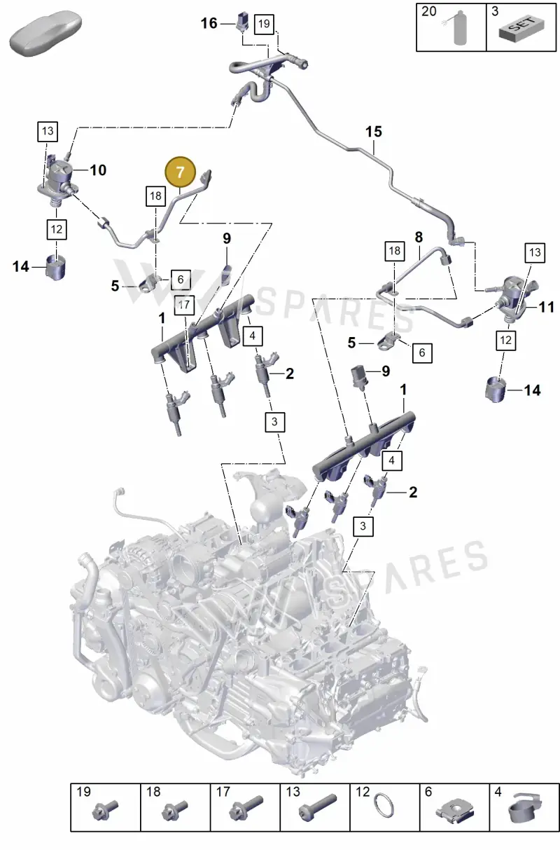 9GT127501A — Porsche 911 (2021-2022) diagram p59107000, position 7