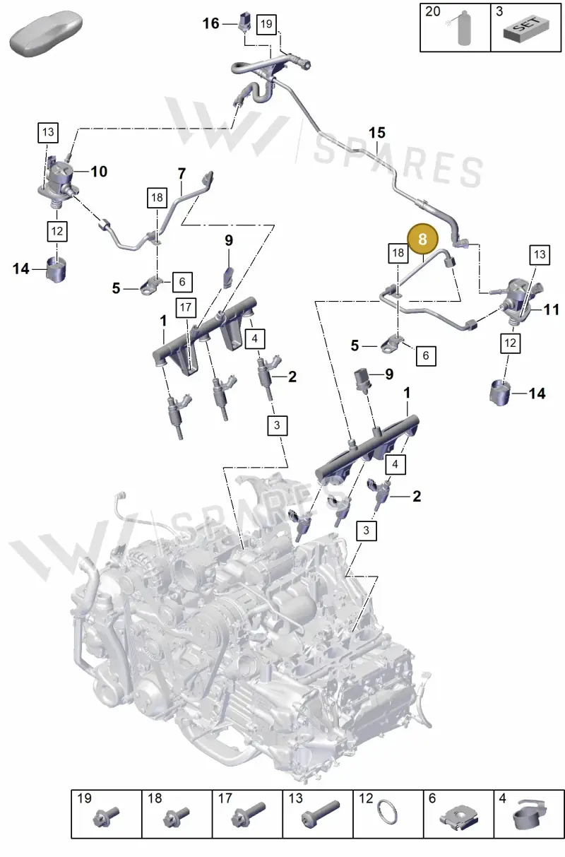 9GT127509A — Porsche 911 (2021-2022) diagram p59107000, position 8
