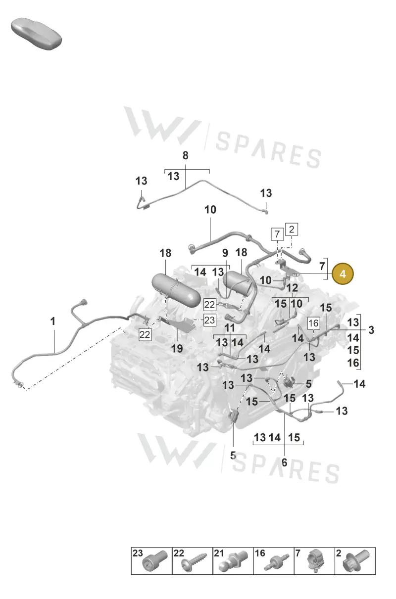 9GT129077B — Porsche 911 (2021-2022) diagram p59107400, position 4
