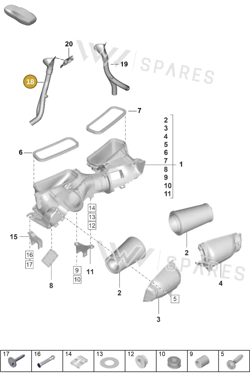 9GT129251A — Porsche 911 (2021-2022) diagram p59106010, position 18