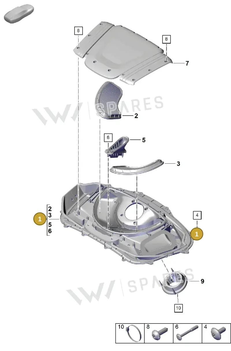 9GT129407G — Porsche Cayman (2019-2022) diagram p55106000, position 1