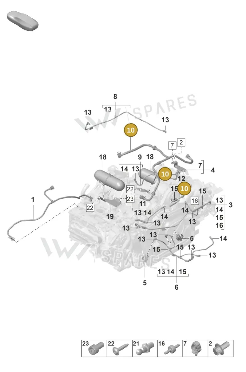 9GT129456K — Porsche 911 (2021-2022) diagram p59107400, position 10