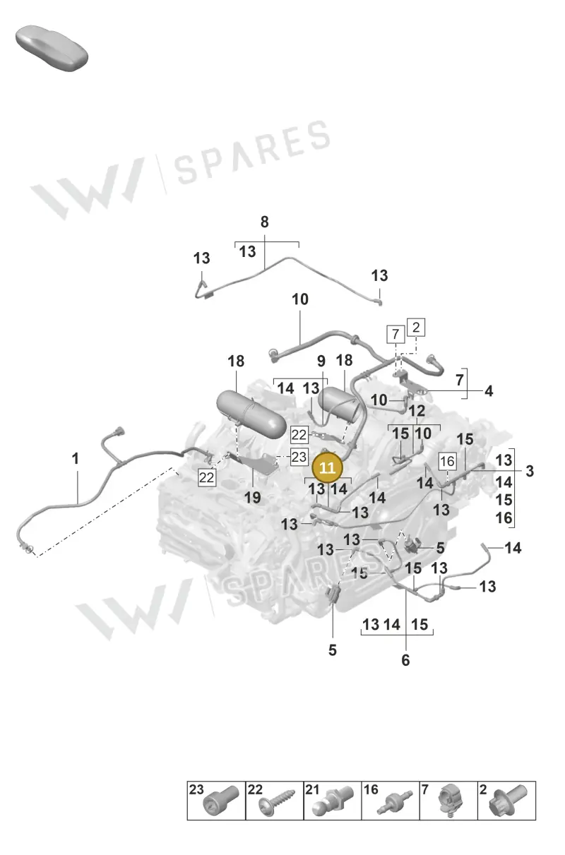 9GT129458E — Porsche 911 (2021-2022) diagram p59107400, position 11