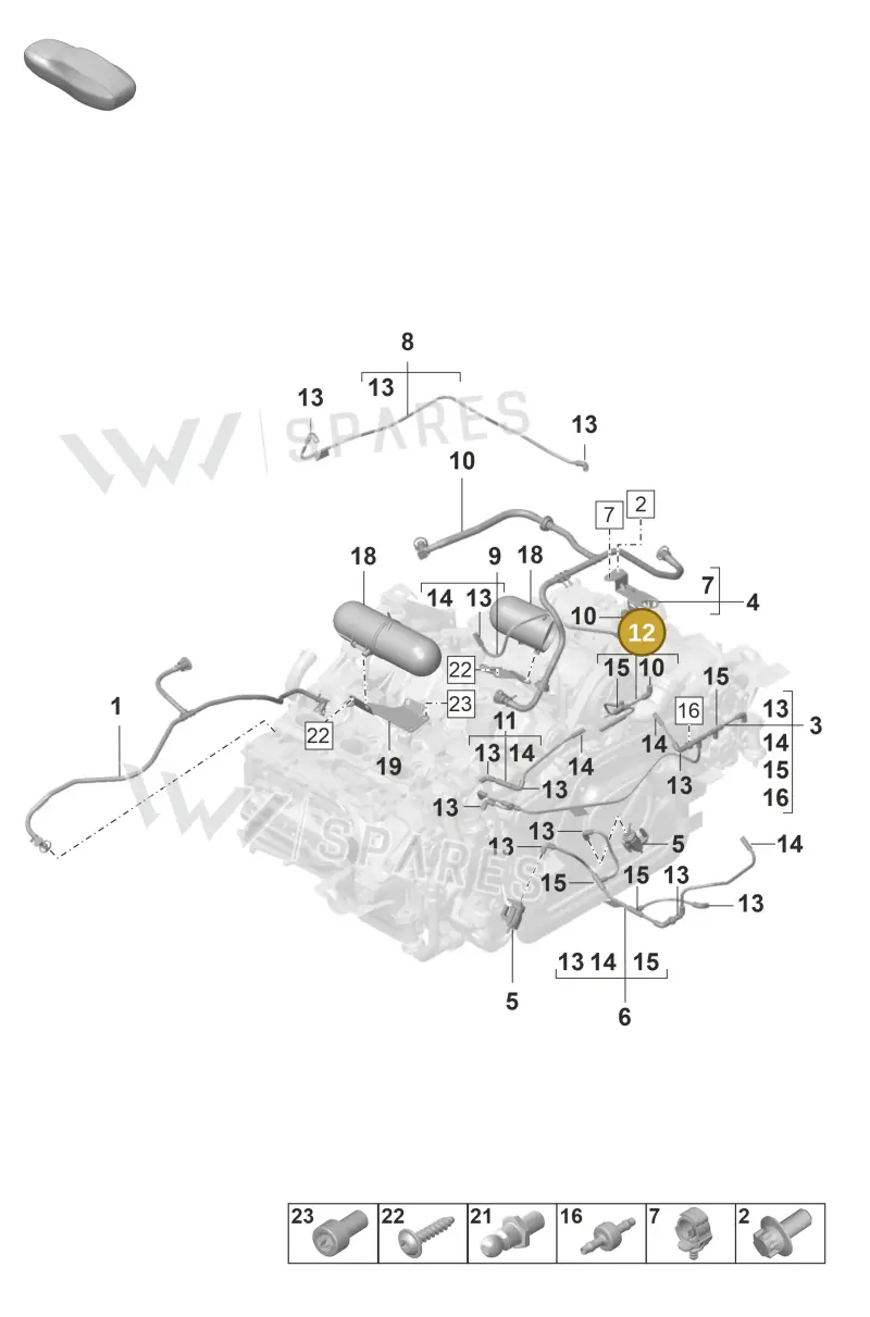 9GT129458F — Porsche 911 (2021-2022) diagram p59107400, position 12