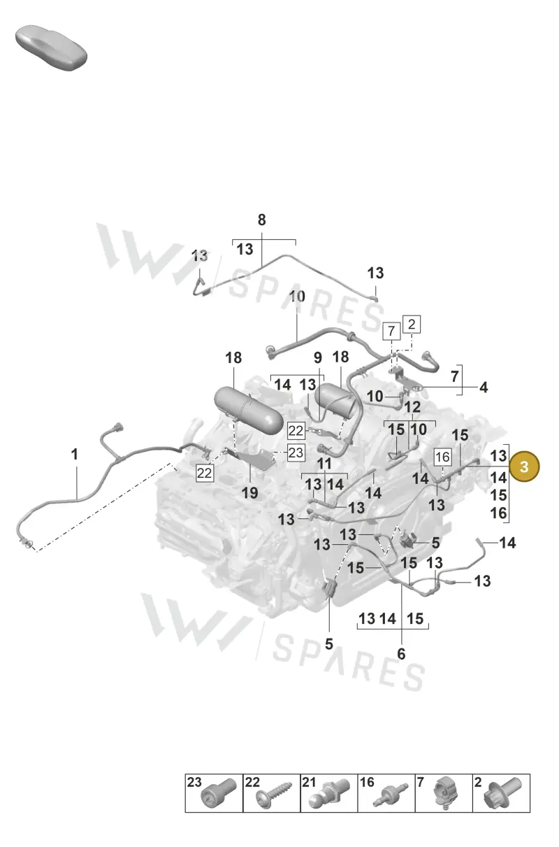 9GT129458J — Porsche 911 (2021-2022) diagram p59107400, position 3