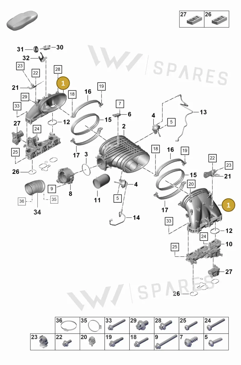 9GT129711 — Porsche 911 (2021-2022) diagram p59107100, position 1