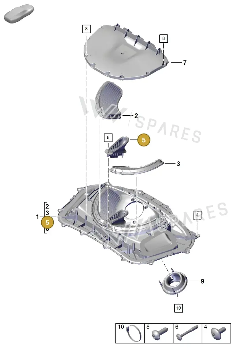 9GT129734 — Porsche Boxster Spyder (2019-2020) diagram p54106005, position 5