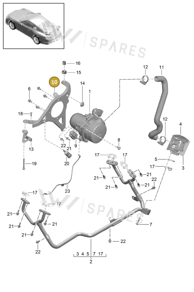 9GT131085A — Porsche 911 (2013-2020) diagram p41108000, position 10