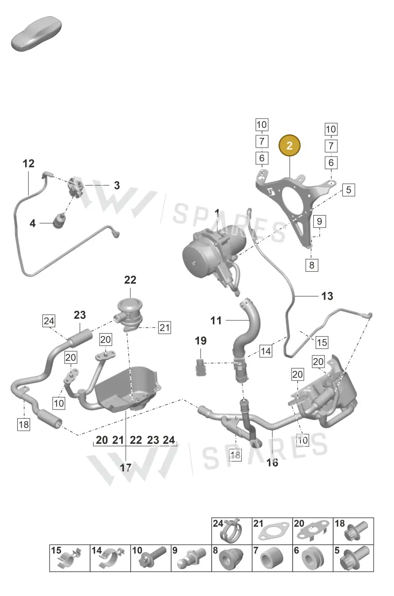 9GT131085A — Porsche 911 (2021-2022) diagram p59108000, position 2