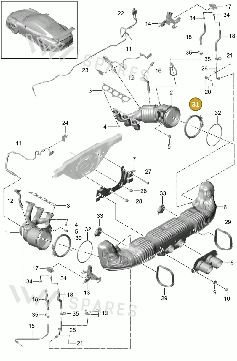 9GT251616C — Porsche 911 (2013-2020) diagram p41000004, position 31