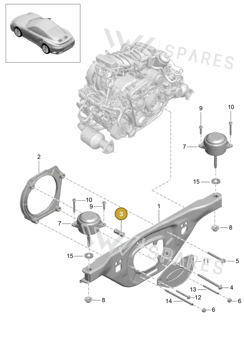 9GT253185 — Porsche 911 (2013-2020) diagram p42109000, position 3