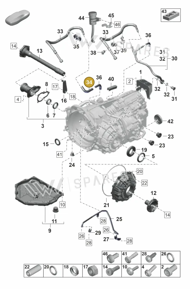 9GT301047A — Porsche 911 (2021-2022) diagram p59302100, position 34