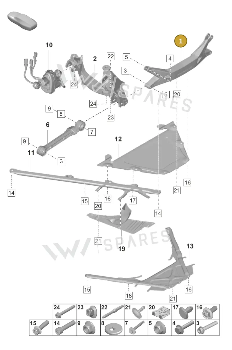 9GT505105C — Porsche 911 (2021-2022) diagram p59501010, position 1