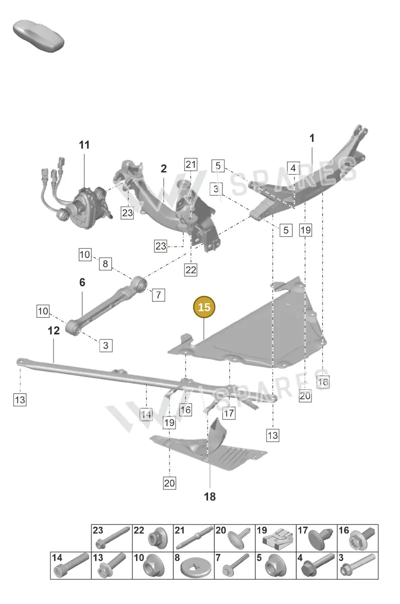 9GT505525 — Porsche 911 (2021-2022) diagram p59501000, position 15