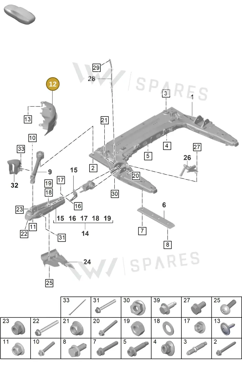 9GT615163A — Porsche 911 (2021-2022) diagram p59401000, position 12