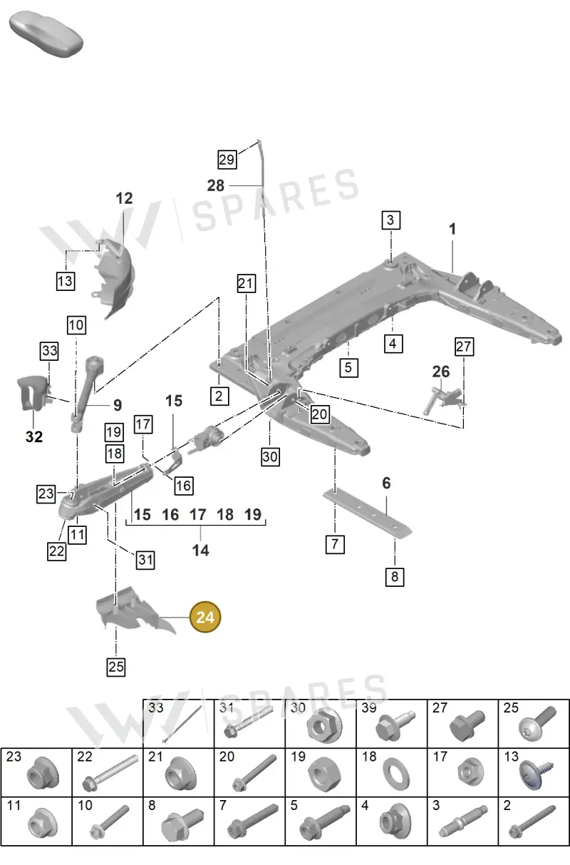 9GT615174A — Porsche 911 (2021-2022) diagram p59401000, position 23+24