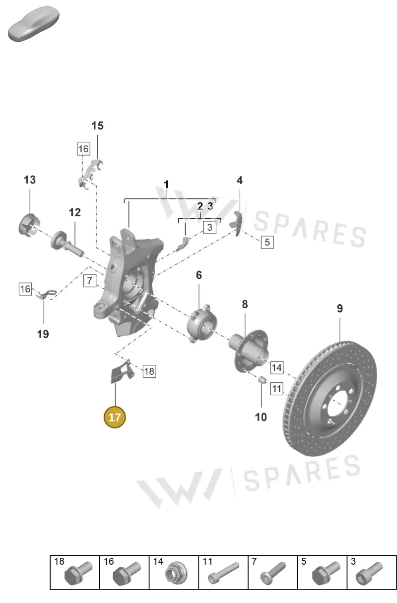 9GT615312A — Porsche 911 (2021-2022) diagram p59401050, position 17