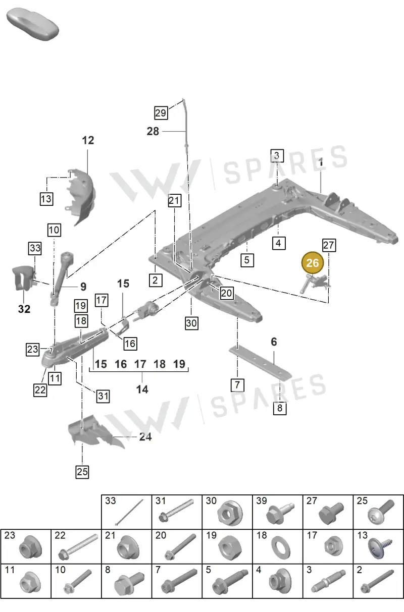 9GT616213 — Porsche 911 (2021-2022) diagram p59401000, position 25+26