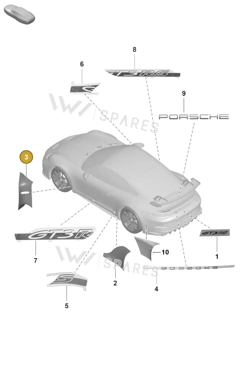 9GT807905 — Porsche 911 (2021-2022) diagram p59810010, position 3