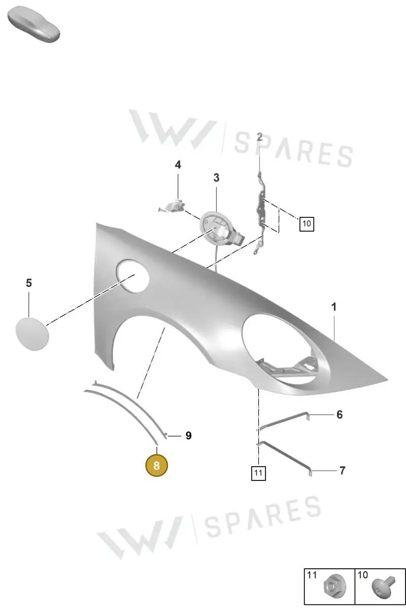 9GT825272BG2X — Porsche 911 (2021-2022) diagram p59801400, position 8