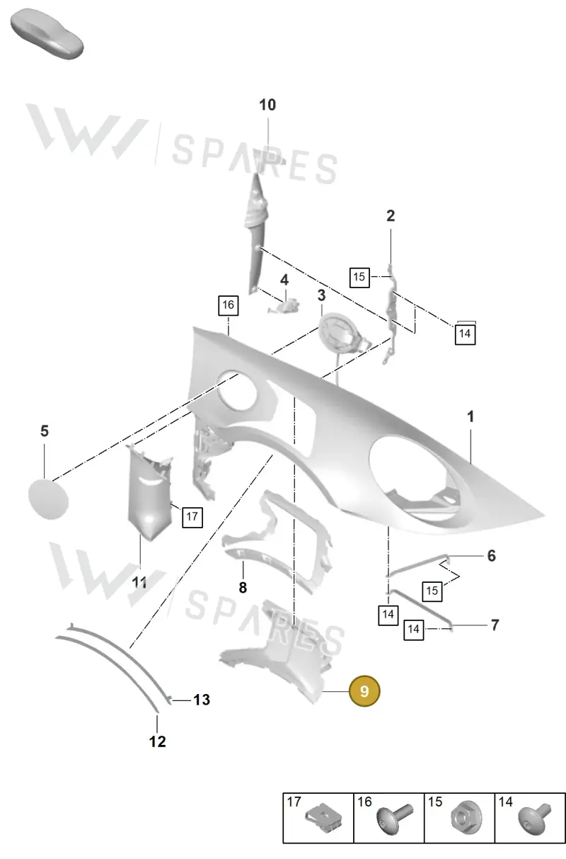 9GT860126BOK1 — Porsche 911 (2021-2022) diagram p59801410, position 9