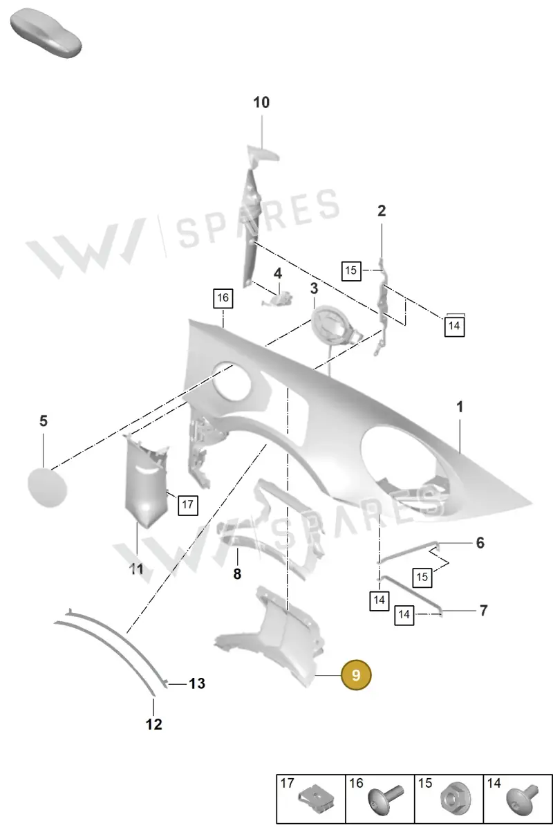 9GT860126COK1 — Porsche 911 (2021-2022) diagram p59801410, position 9