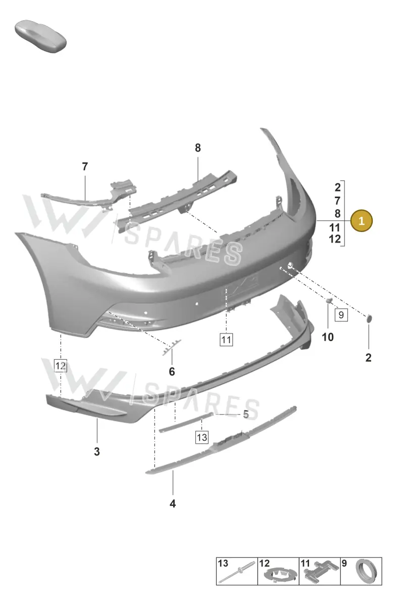 9GT898014 — Porsche 911 (2021-2022) diagram p59802500, position 1