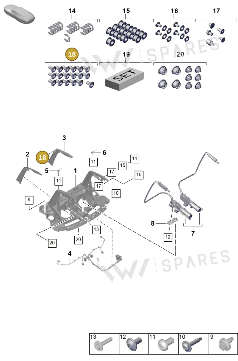 9GT898533D — Porsche 911 (2021-2022) diagram p59803190, position 18