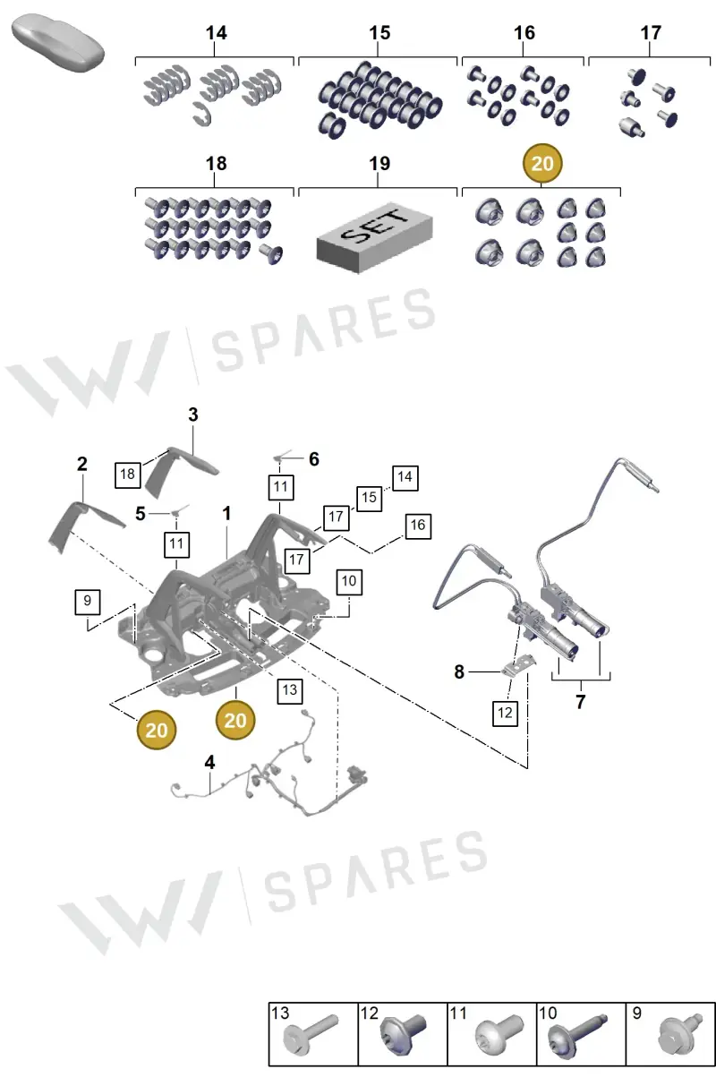 9GT898533F — Porsche 911 (2021-2022) diagram p59803190, position 20