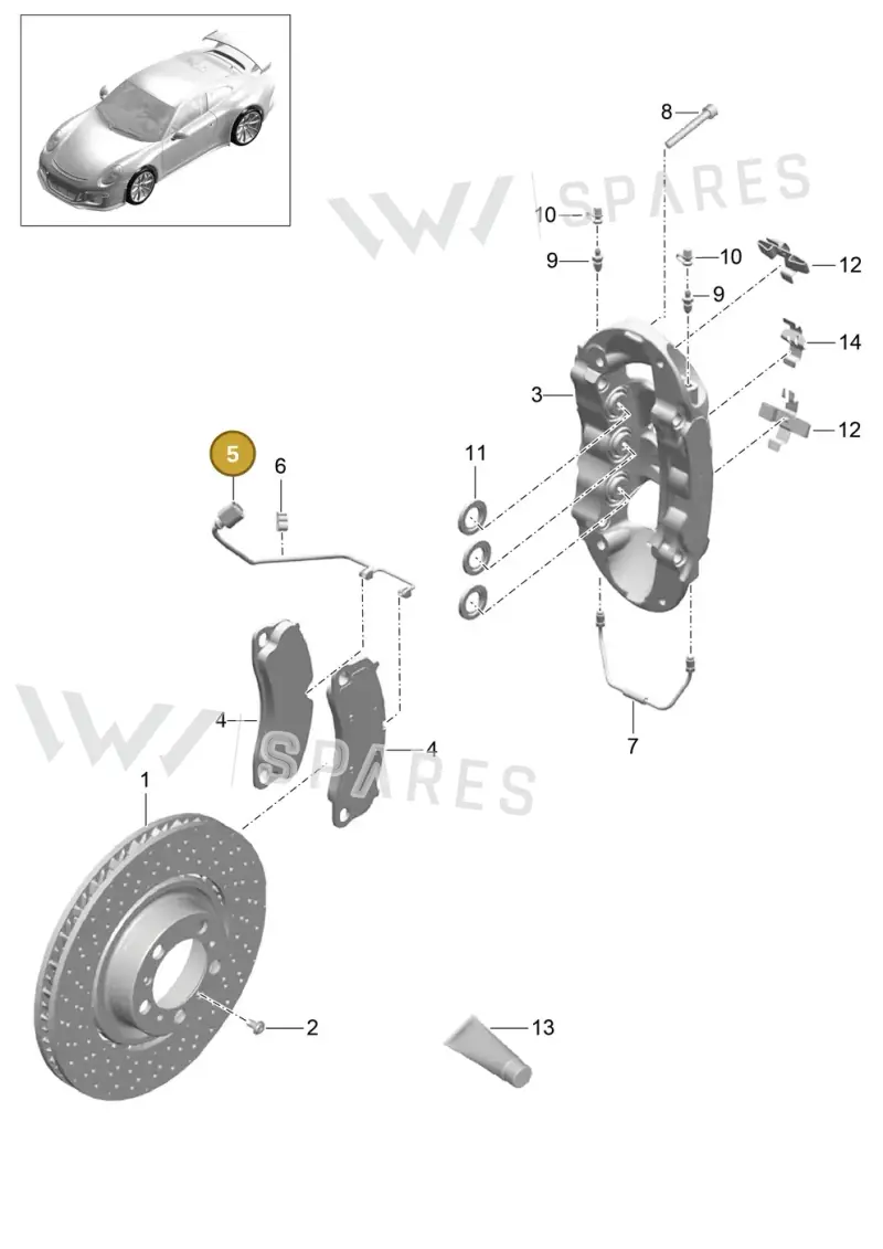 9GT907637 — Porsche 911 (2013-2020) diagram p41602000, position 5